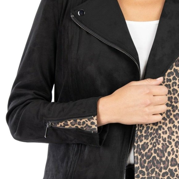 Kut From the Kloth Jayden Leaopard Faux Suede Moto Jacket - Picture 2 of 13